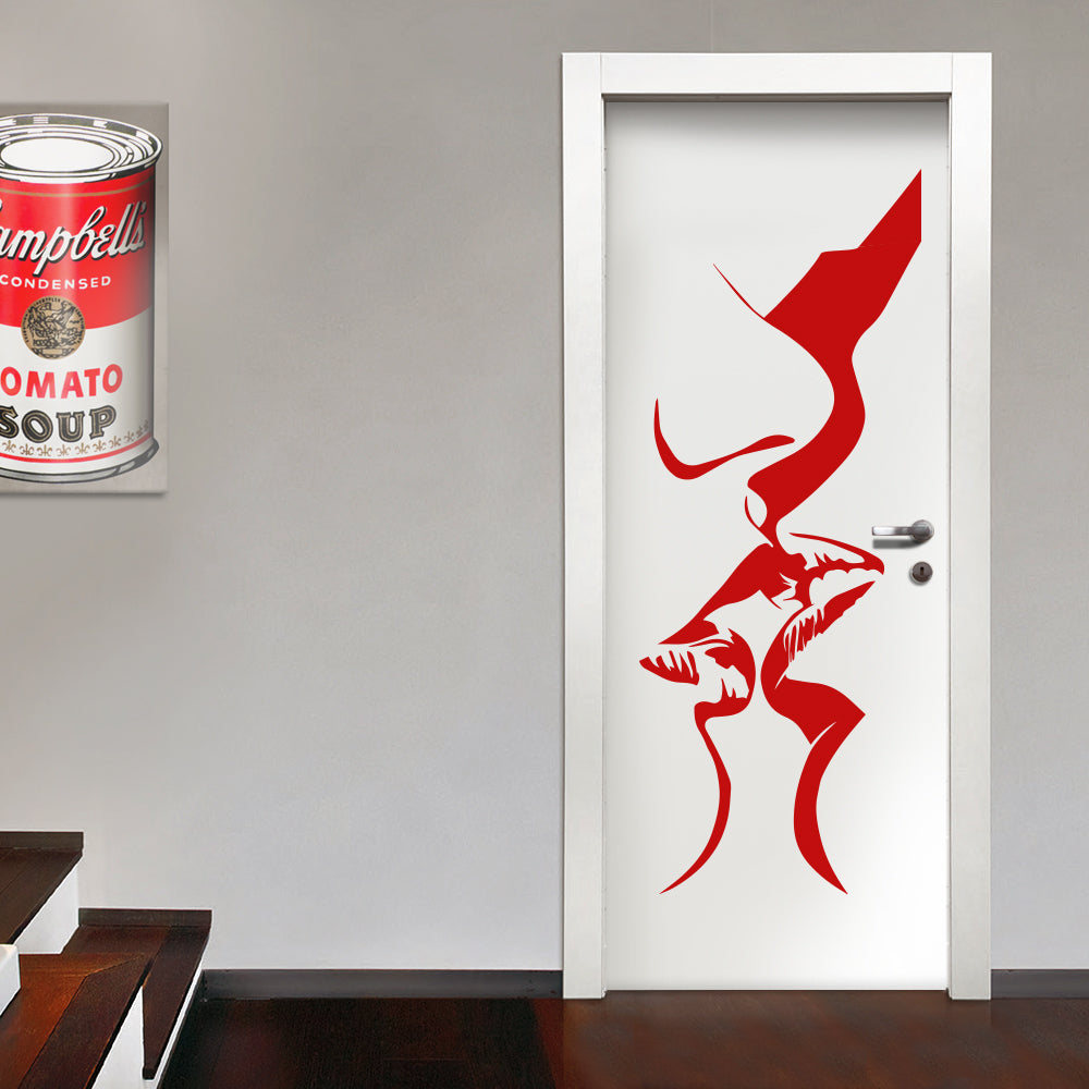 Image of KISSING - Adesivo murale wall sticker in vinile 55x140 cm Colore: Rosso