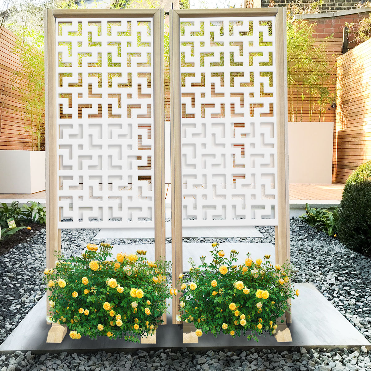 LABYRINTH L - Separè - Paravento modulabile - 70x190cm - in Legno e PVC Colore: bianco