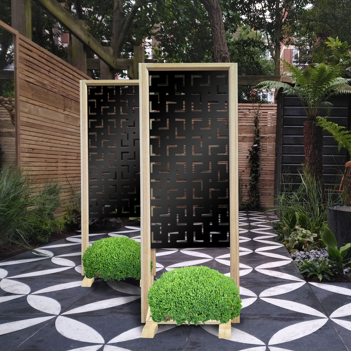 LABYRINTH M - Separè - Paravento modulabile - 70x190cm - in Legno e PVC Colore: nero