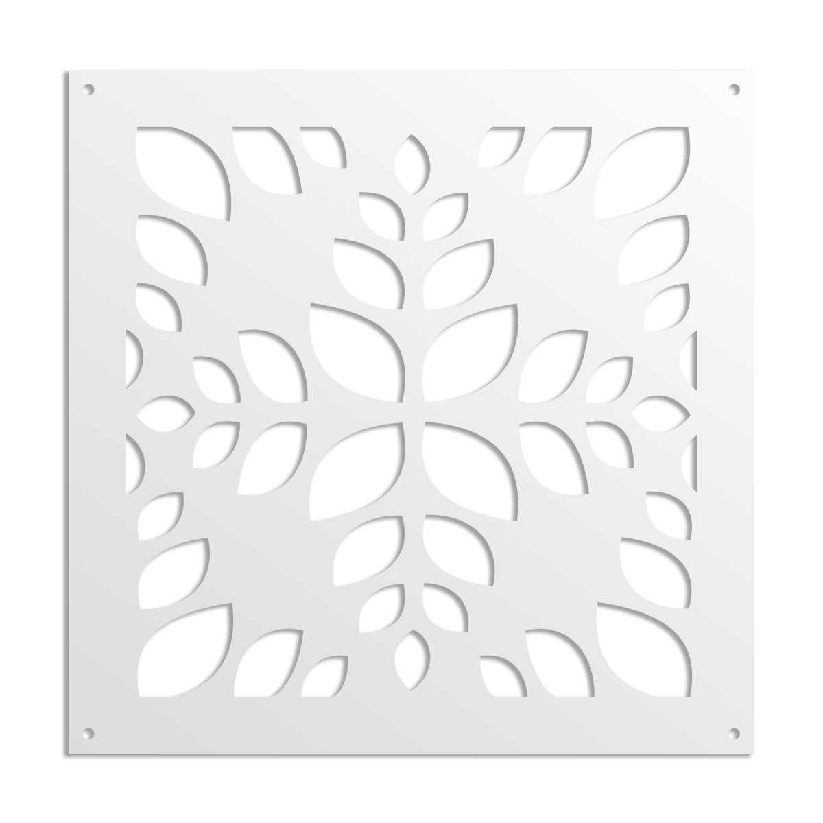 LEAVES - Pannello in PVC traforato - Parasole Misura: 73x73 cm, Colore: bianco