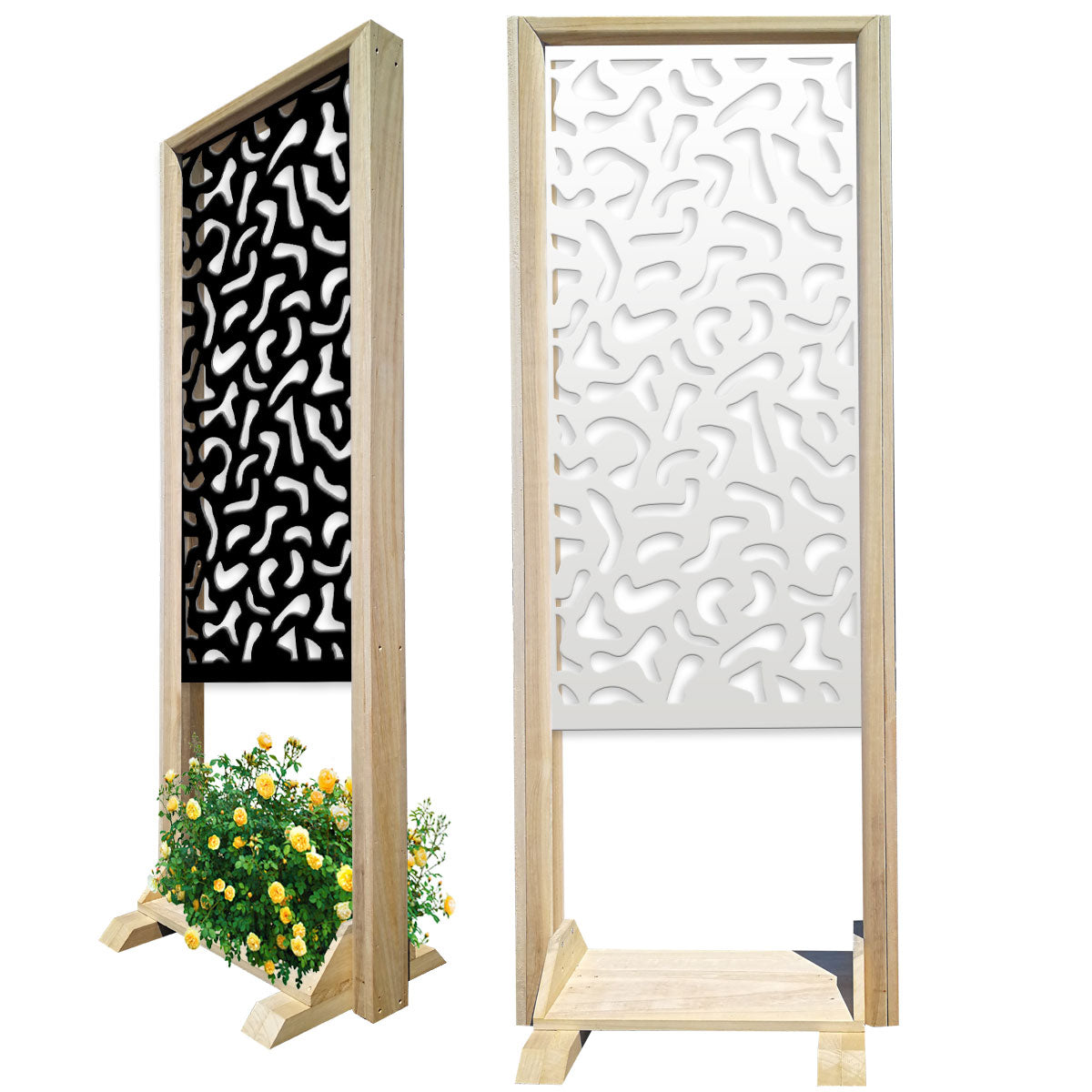 MACCHIE - Separè - Paravento modulabile - 70x190cm - in Legno e PVC Colore: nero