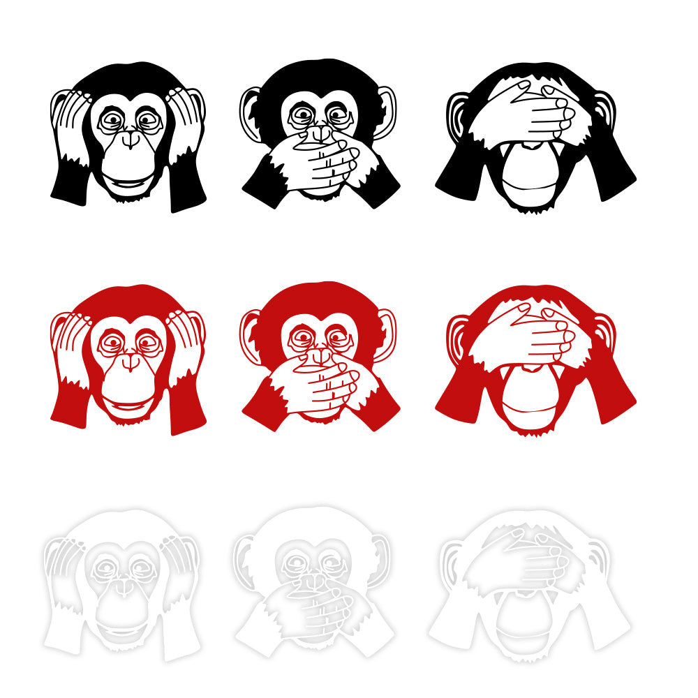 Image of MONKEY - Adesivo murale wall sticker in vinile 40x150 cm Colore: bianco