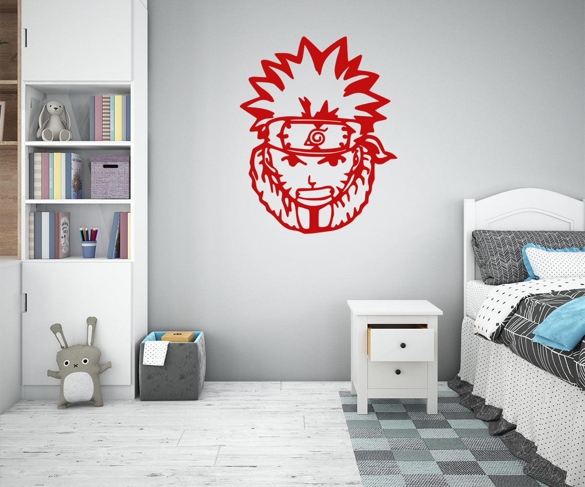 Image of NARUTO - Adesivo murale wall sticker in vinile 55x70 cm Colore: Rosso