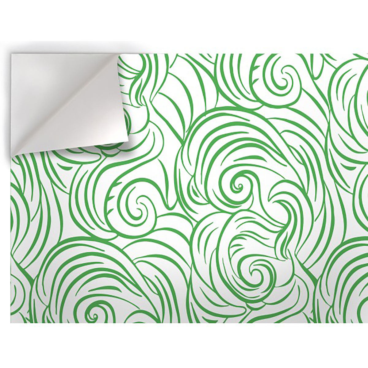 ONDE RICCE - Pellicola stampata adesiva in PVC finitura opaca Misura: 100x200 cm, Colore: Verde
