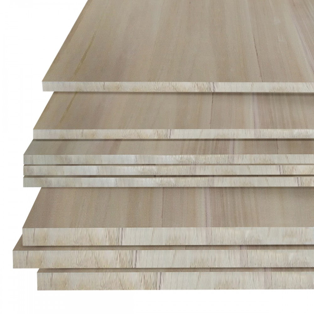 PANNELLO In LEGNO MASSELLO LISTELLATO - Levigato - Light Wood Misura: Kit 4 pz - 60x60 cm