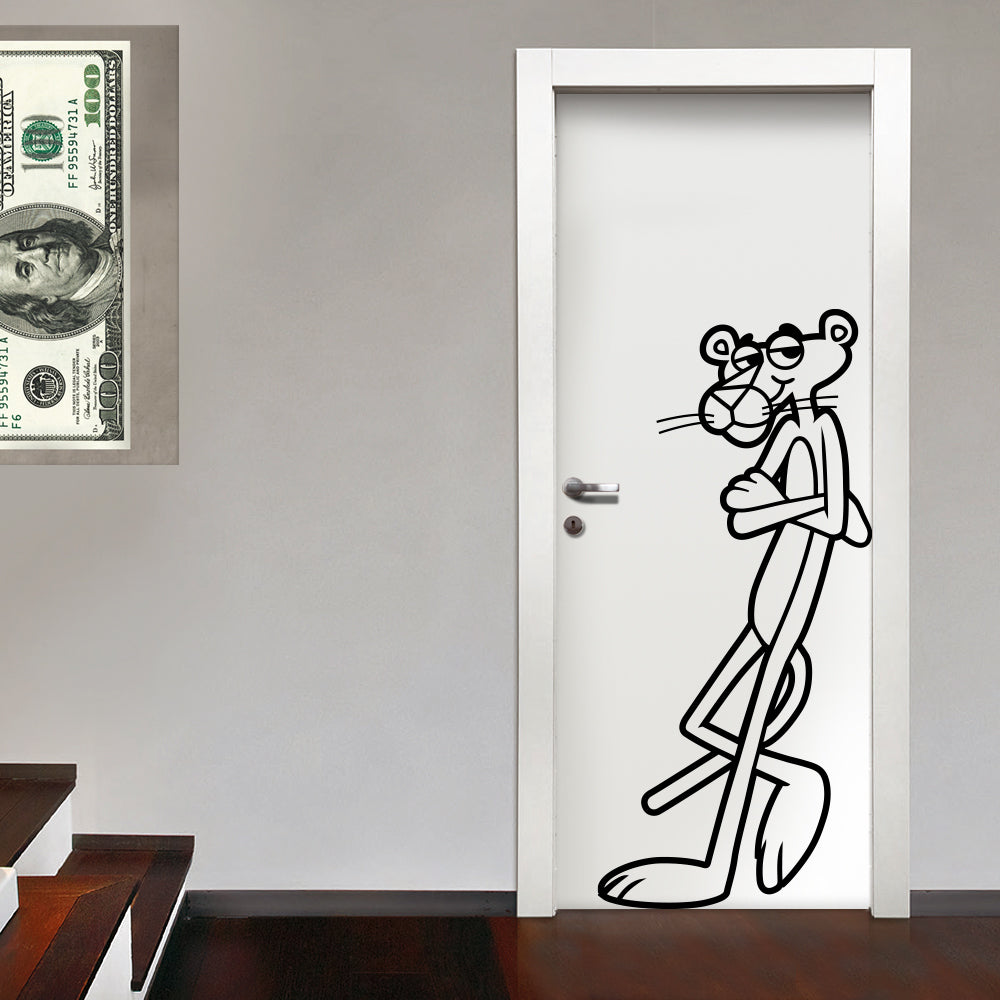 Image of PANTERA ROSA - Adesivo murale wall sticker in vinile 55x120 cm Colore: nero