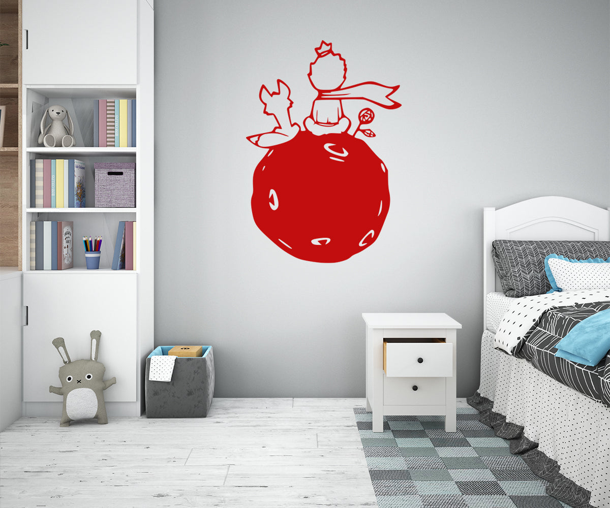Image of PICCOLO PRINCIPE - Adesivo murale wall sticker in vinile 55x90 cm Colore: Rosso