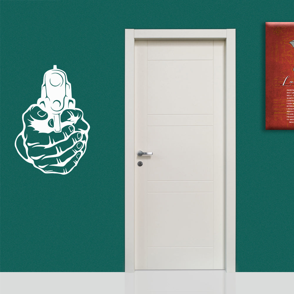 Image of PISTOL - Adesivo murale wall sticker in vinile 55x80 cm Colore: bianco