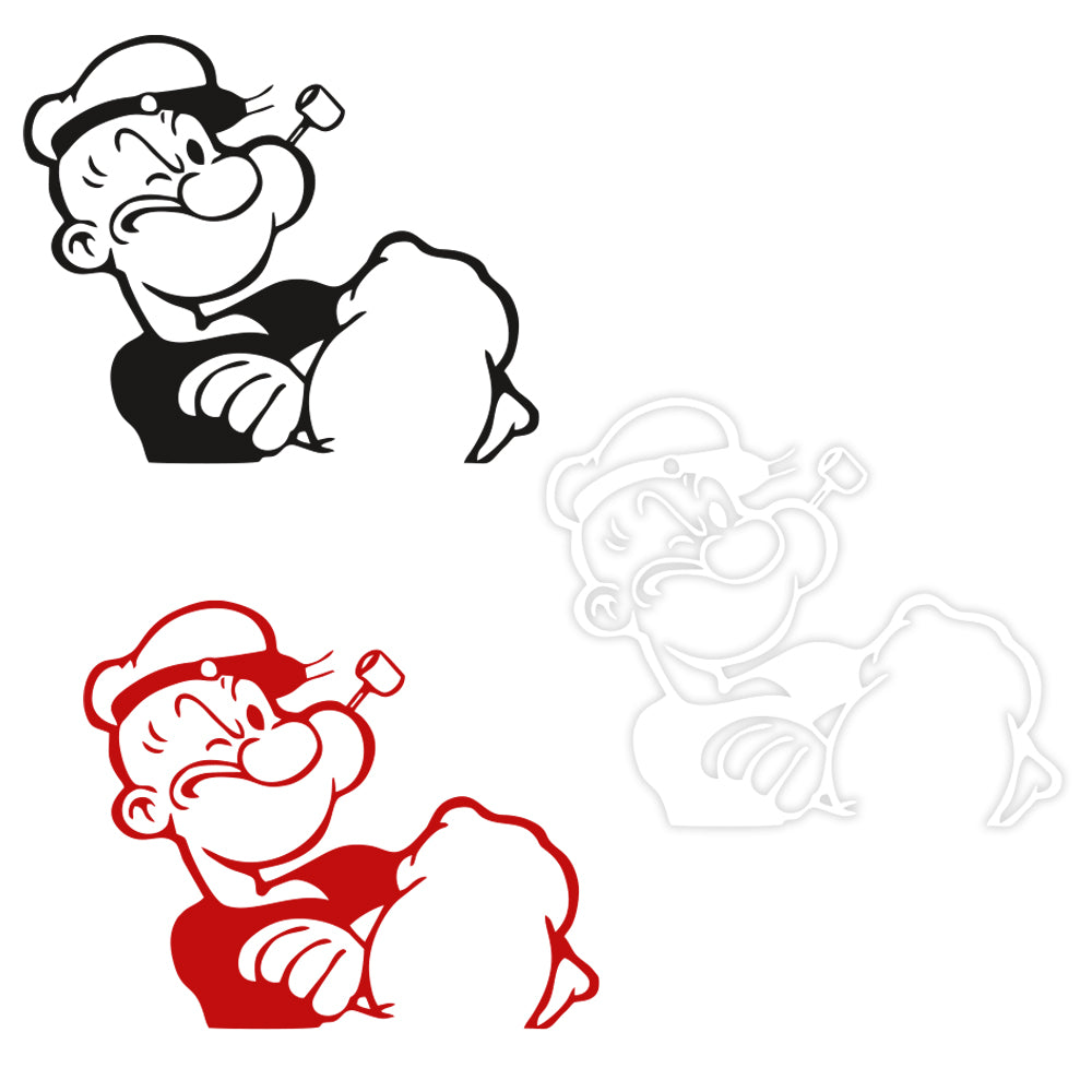 Image of POPEYE - Adesivo murale wall sticker in vinile 55x65 cm Colore: bianco
