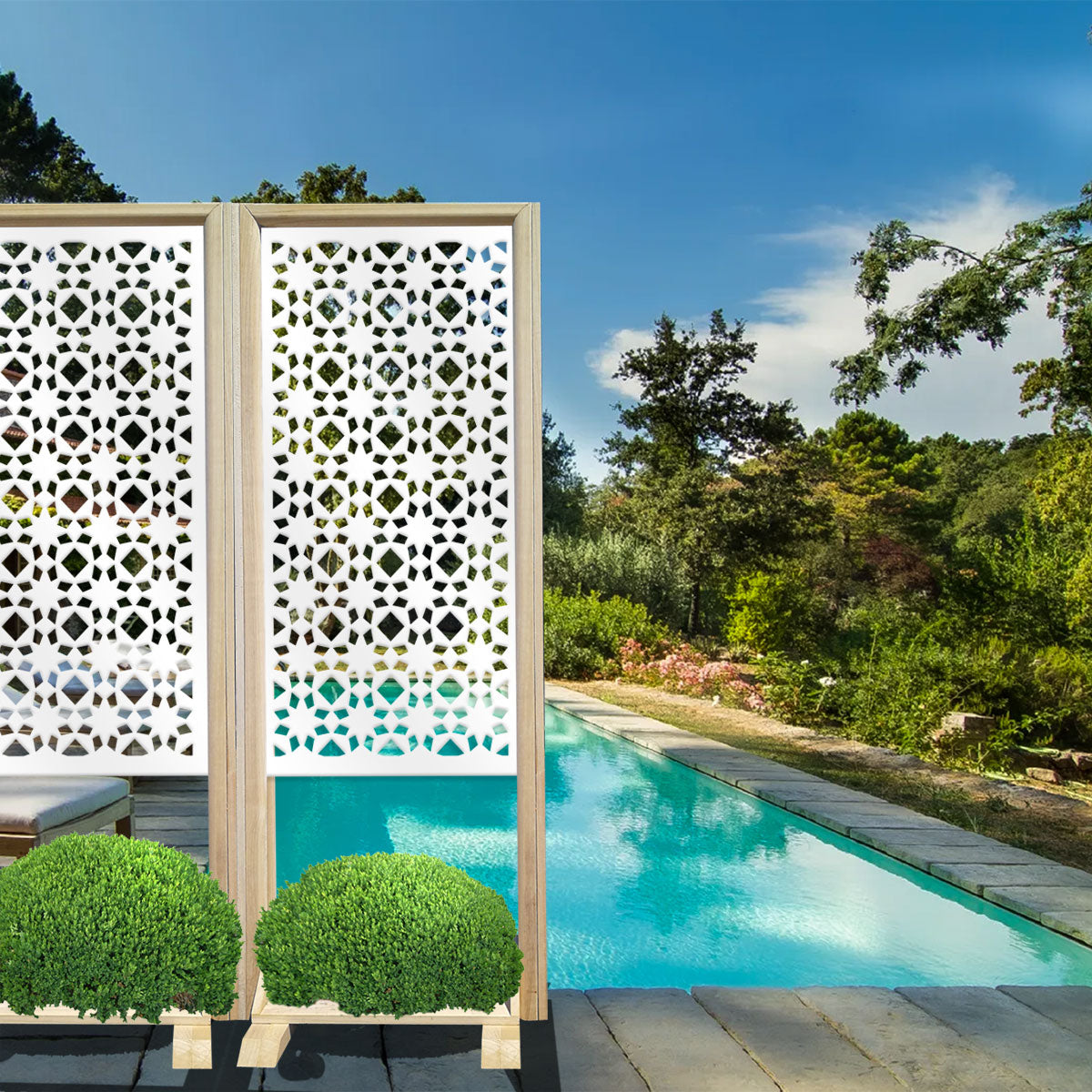 PSYCHEDELIC - Separè - Paravento modulabile - 70x190cm - in Legno e PVC Colore: bianco