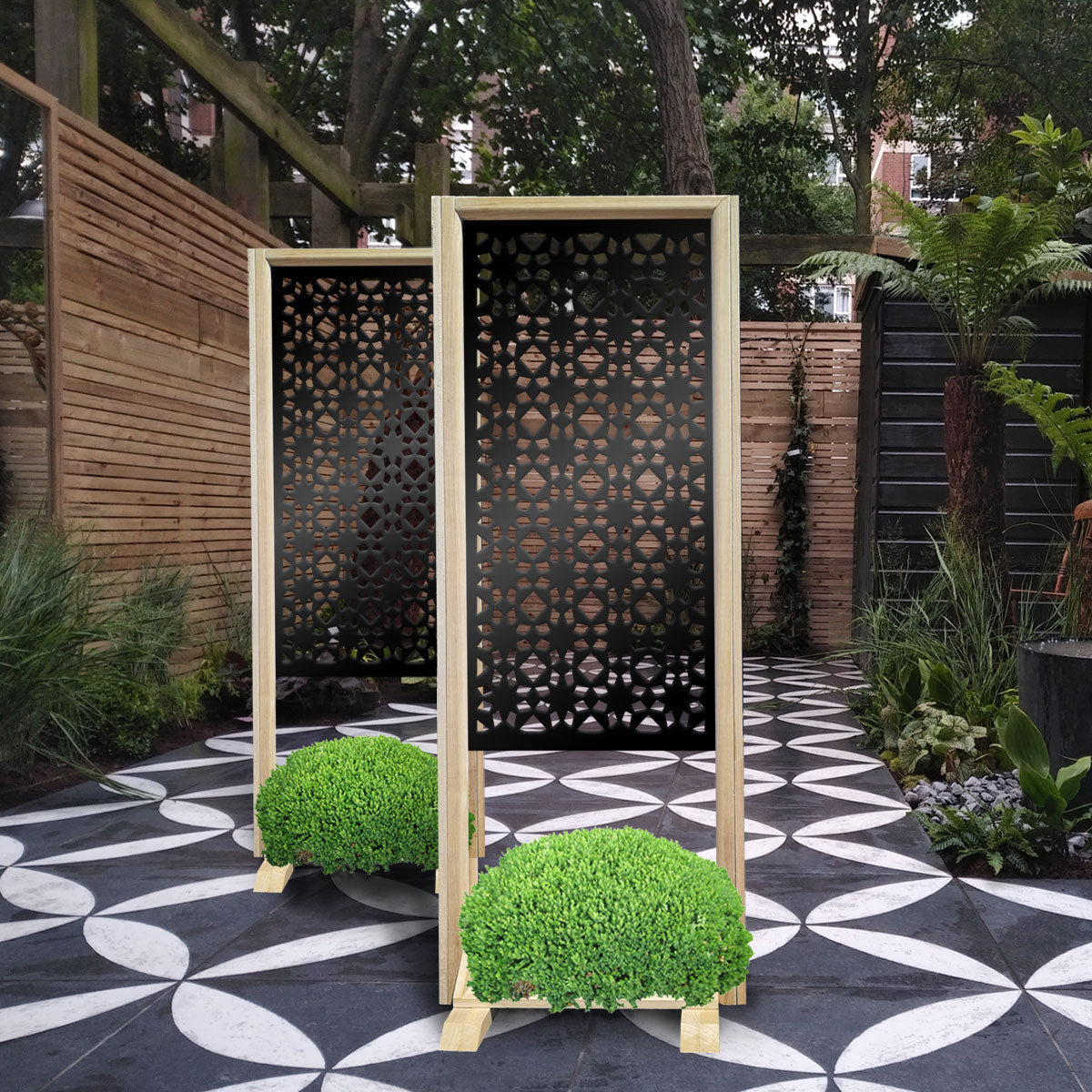 PSYCHEDELIC - Separè - Paravento modulabile - 70x190cm - in Legno e PVC Colore: nero