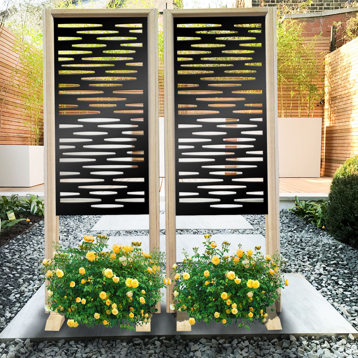 PUDDLE - Separè - Paravento modulabile - 70x190cm - in Legno e PVC Colore: nero