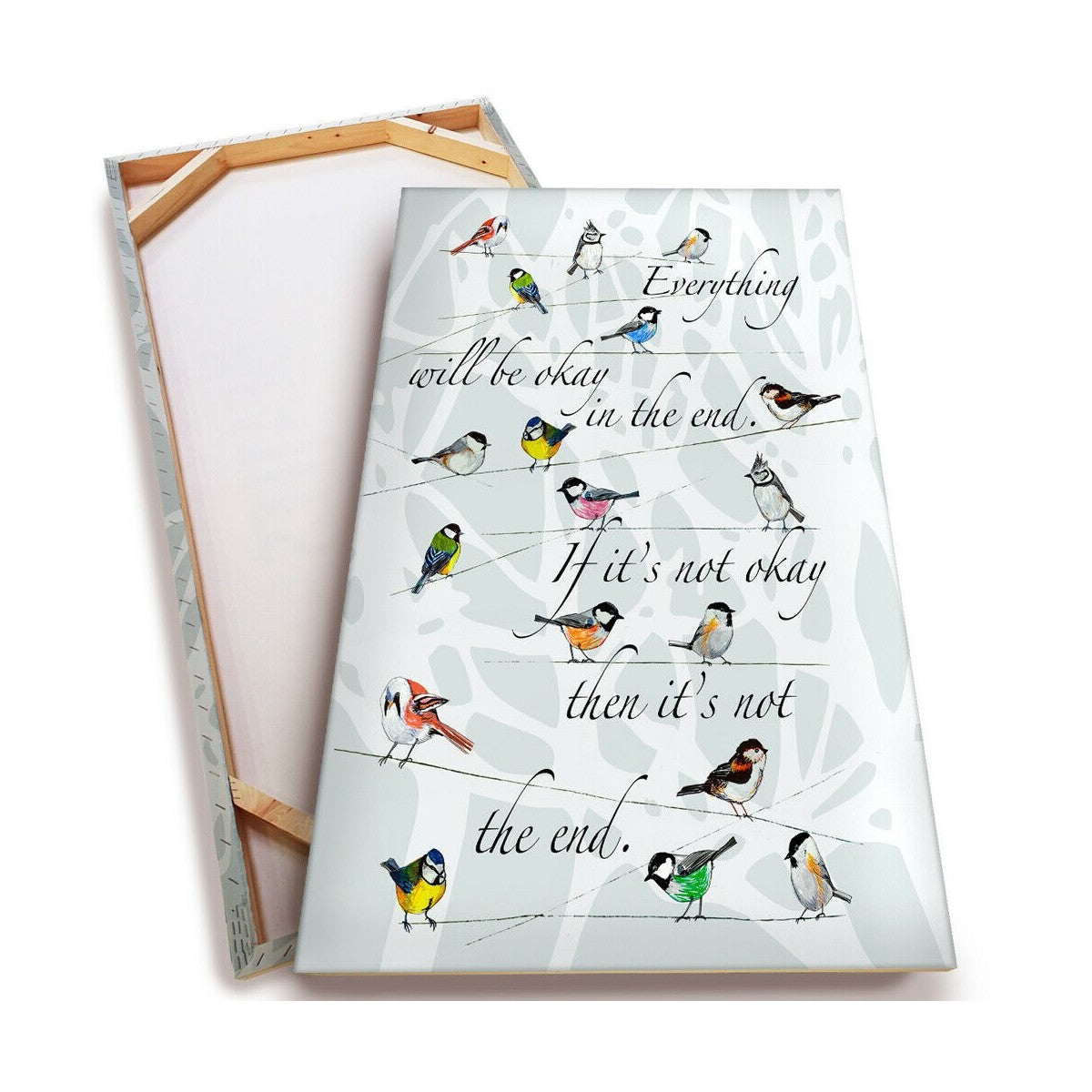 Quadro Canvas su telaio in legno Birds - It's not the end Misura: 50x70 cm