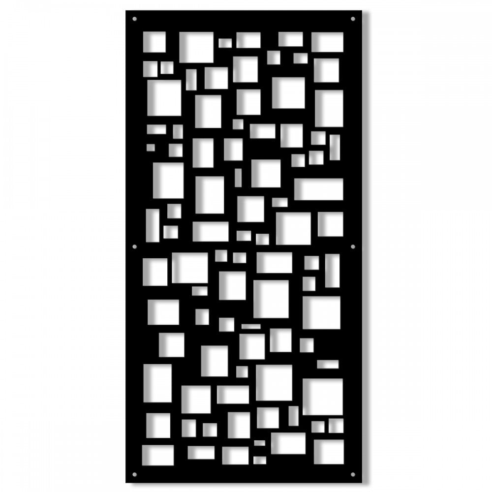 RANDOM - Pannello in PVC traforato Parasole Misura: 50x150 cm, Colore: nero