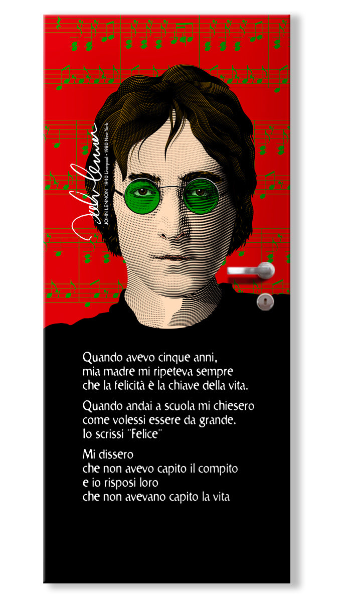Rivestimento adesivo per porte interne - Lennon Felicità Misura: 95x215 cm