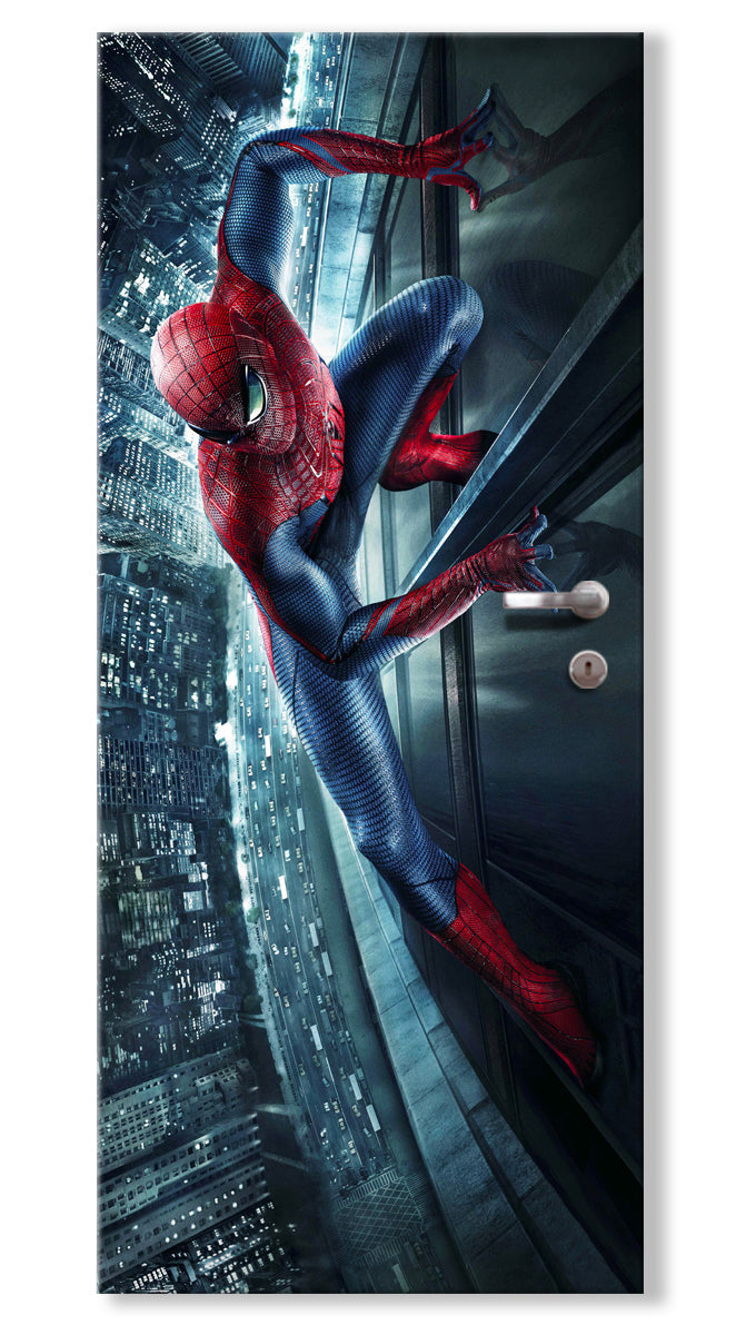 Image of Rivestimento adesivo per porte interne - Spiderman Misura: 95x215 cm
