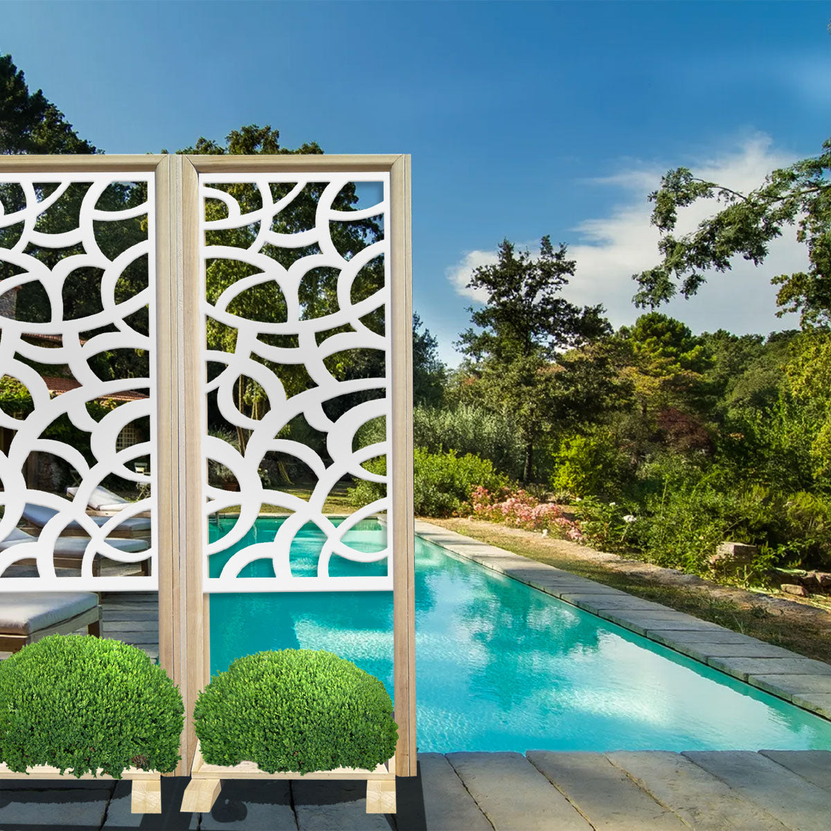 ROOTS - Separè - Paravento modulabile - 70x190cm - in Legno e PVC Colore: bianco