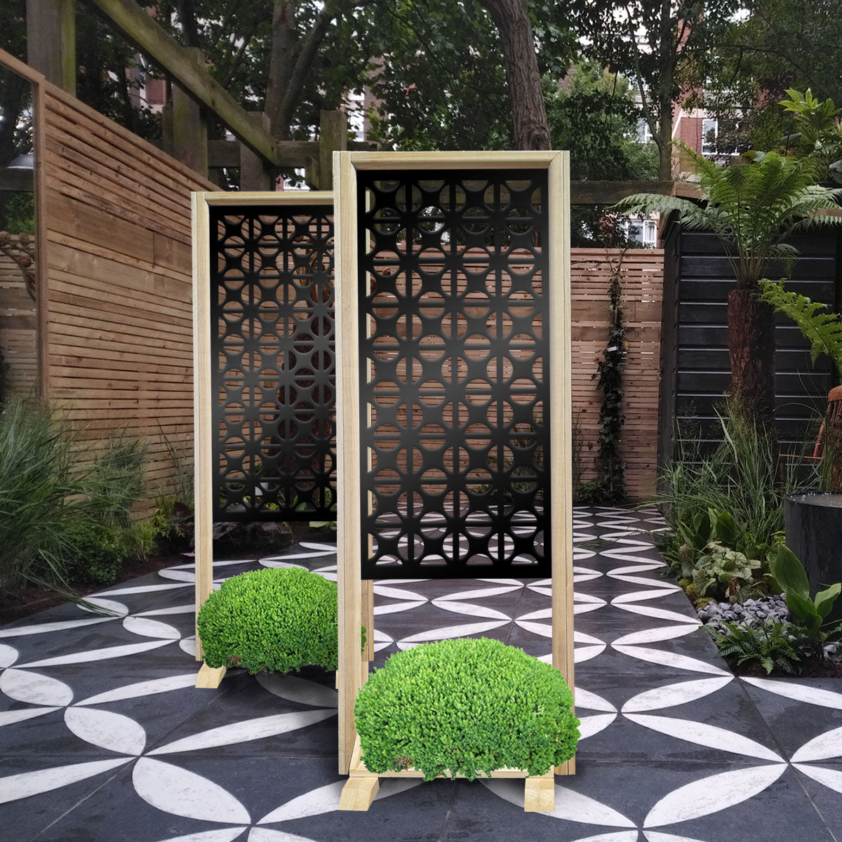 ROUNDCROSS - Separè - Paravento modulabile - 70x190cm - in Legno e PVC Colore: nero