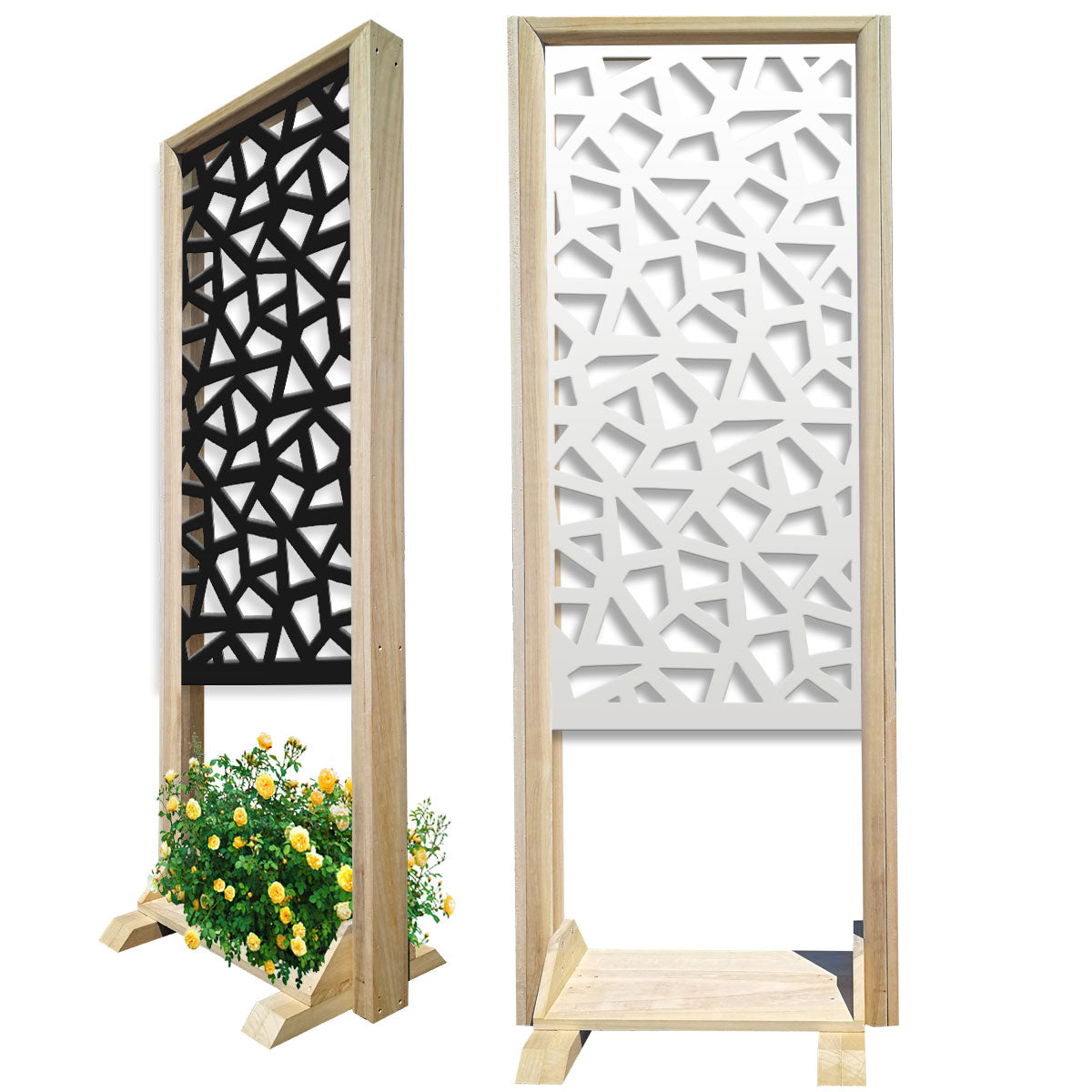 SEGMENTI - Separè - Paravento modulabile - 70x190cm - in Legno e PVC Colore: nero