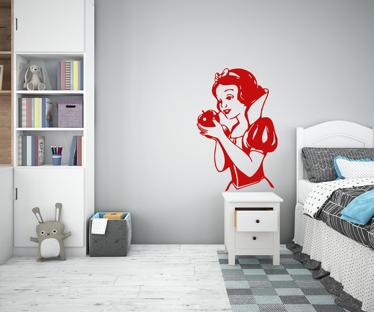Image of SNOW WHITE - Adesivo murale wall sticker in vinile 55x85 cm Colore: Rosso