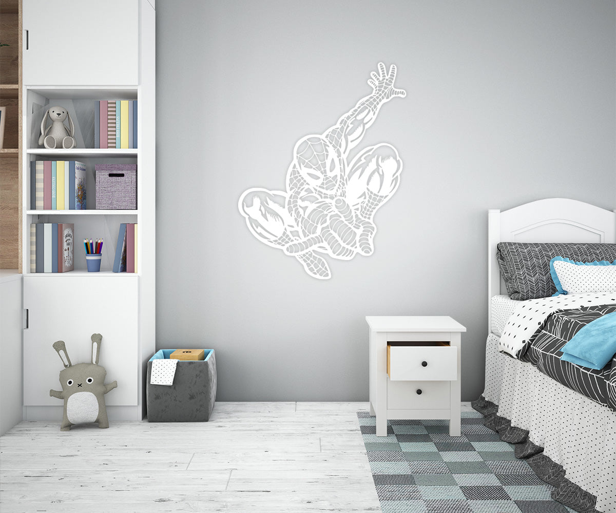 Image of SPIDERMAN - Adesivo murale wall sticker in vinile 70x90 cm Colore: bianco