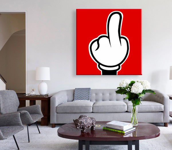 Image of Stampa su tela Mano di Topolino - 01 Quadro Canvas su telaio in legno Misura: 130x130 cm