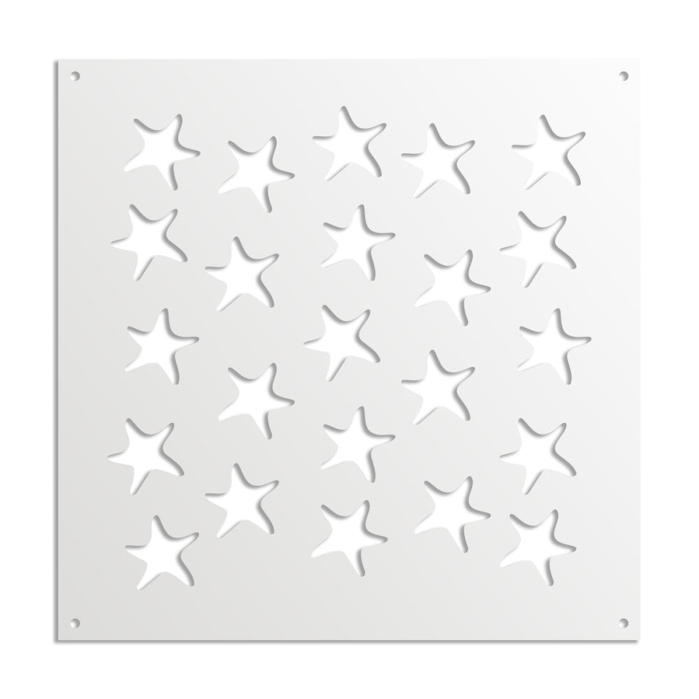 STARFISH - Pannello in PVC traforato - Parasole Colore: bianco, Misura: 73x73 cm