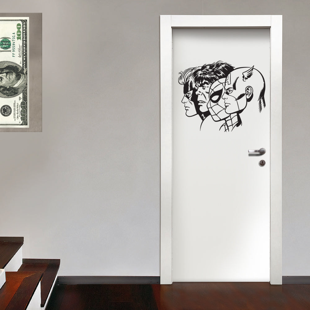 Image of SUPER HEROES - Adesivo murale wall sticker in vinile 55x65 cm Colore: nero