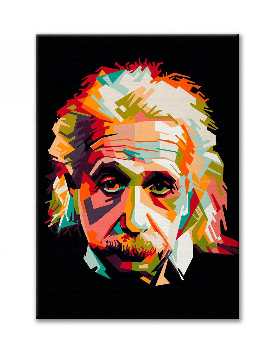 Image of Tela arrossoo ALBERT EINSTEIN pop art - stampa su tela in alta definizione Misura: 50x70 cm