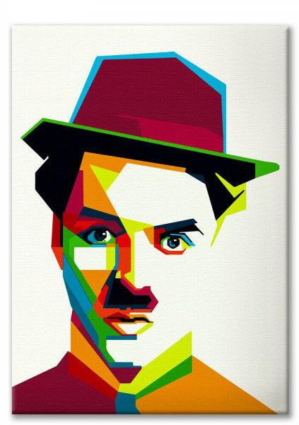 Image of Tela arrossoo CHARLIE CHAPLIN pop art, - stampa su tela in alta definizione Misura: 50x70 cm