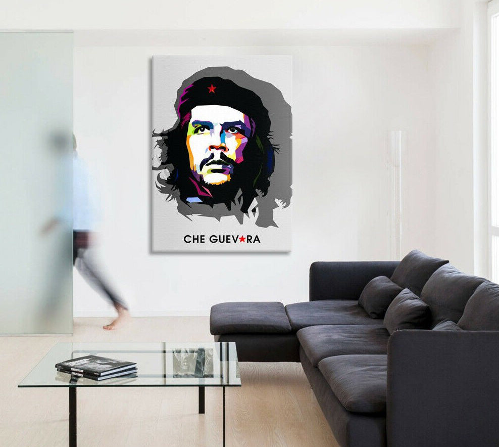 Image of Tela arrossoo CHE GUEVARA pop art - stampa su tela in alta definizione Misura: 100x140 cm