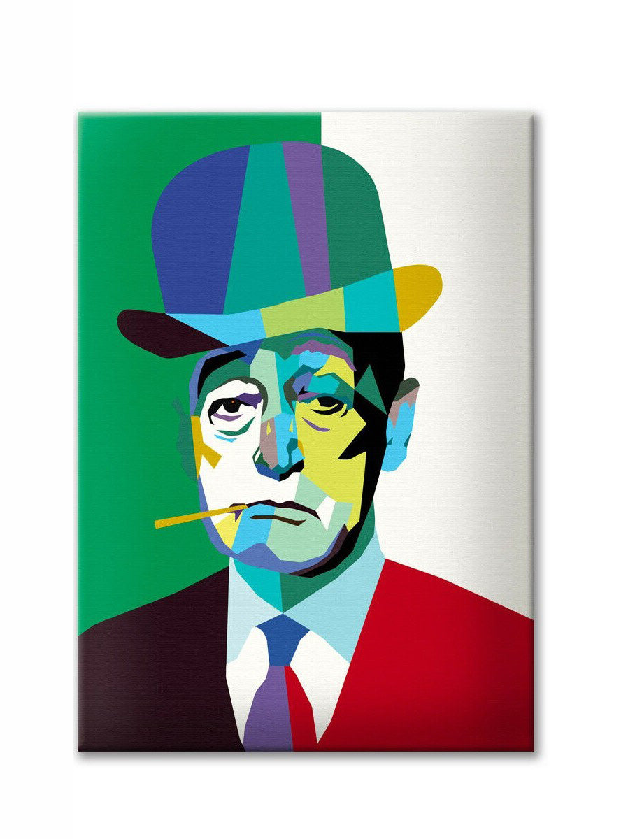 Image of Totò Tela arrossoo pop art - stampa su tela in alta definizione Misura: 100x140 cm