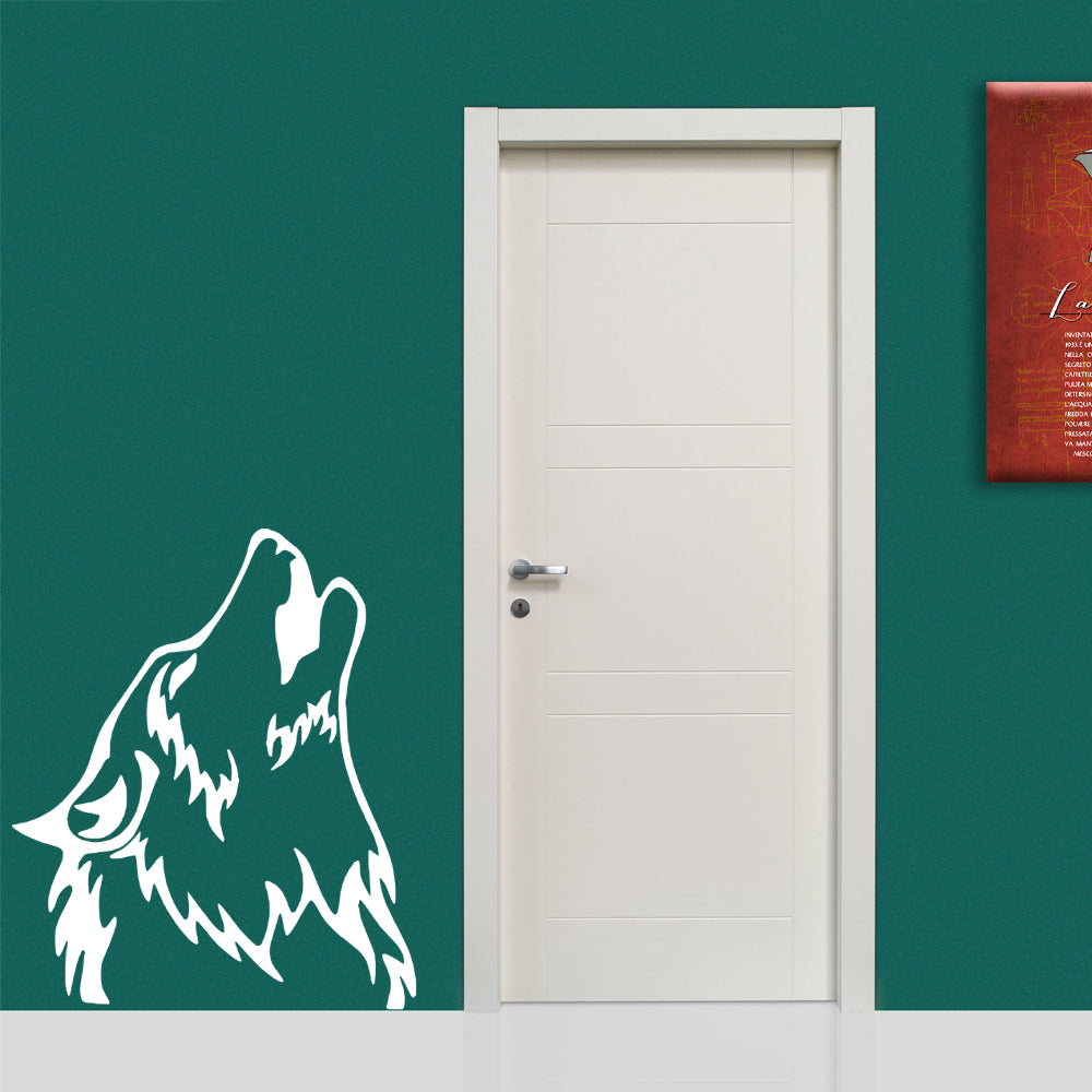Image of WOLF - Adesivo murale wall sticker in vinile 55x65 cm Colore: bianco