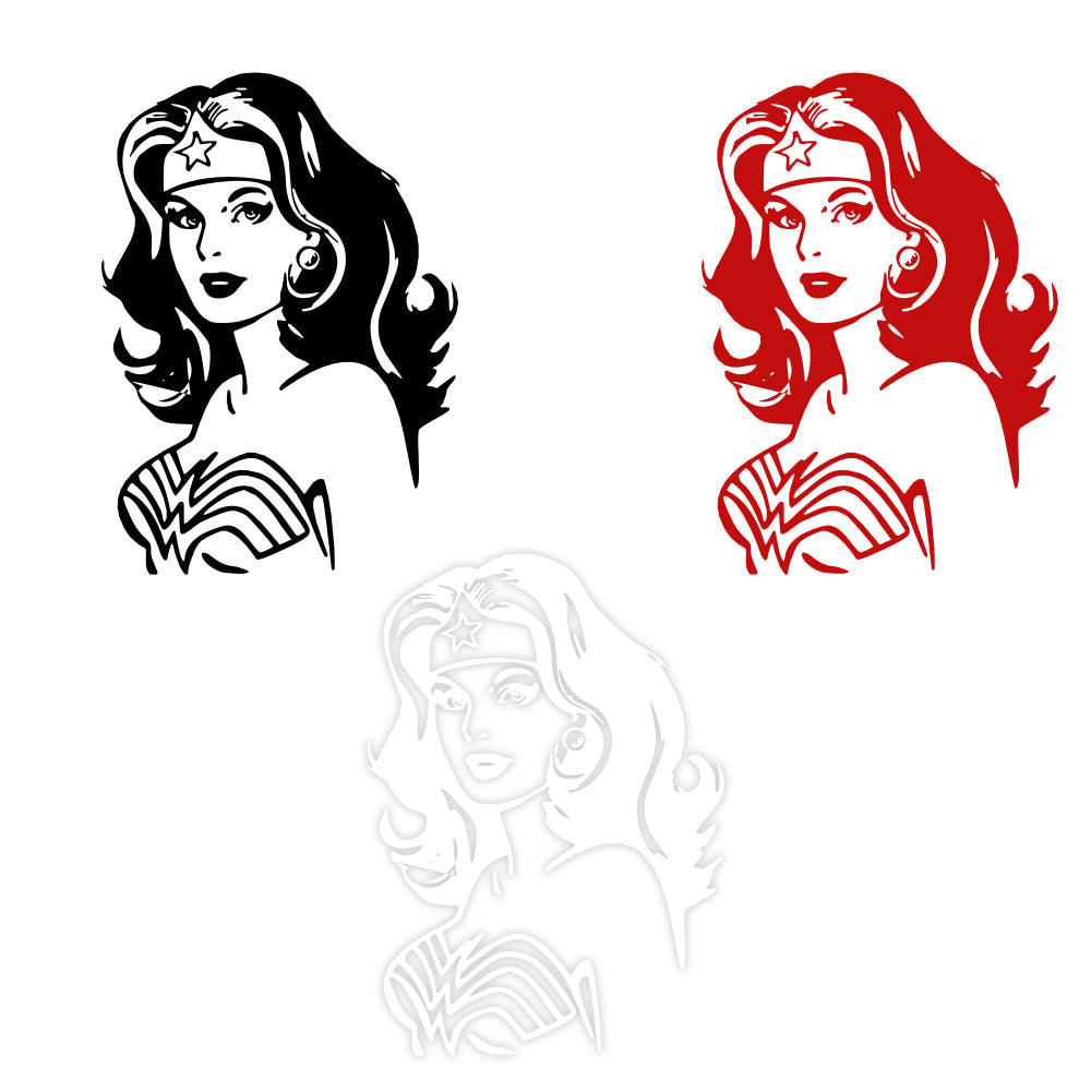 Image of WONDER WOMAN - Adesivo murale wall sticker in vinile 55x80 cm Colore: bianco