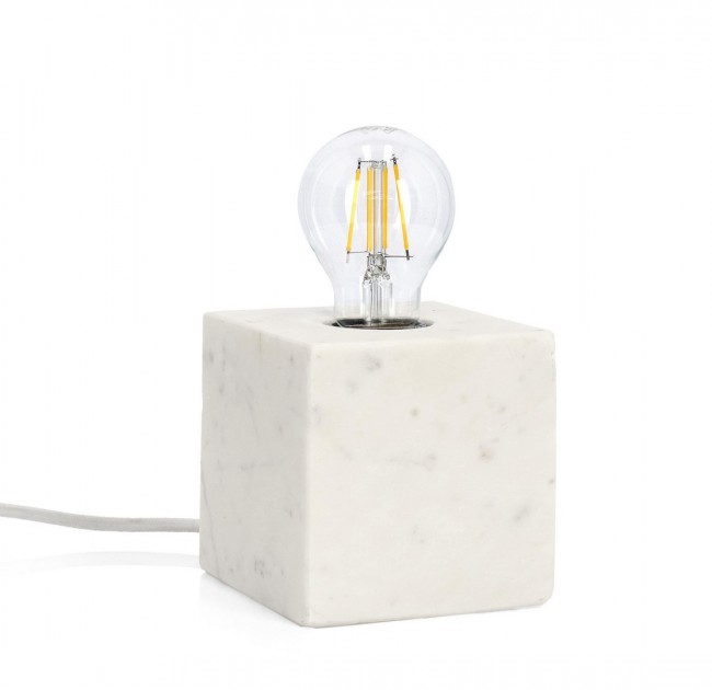 Lampada tavolo Marmo Bianco 12X12 - TARIQ