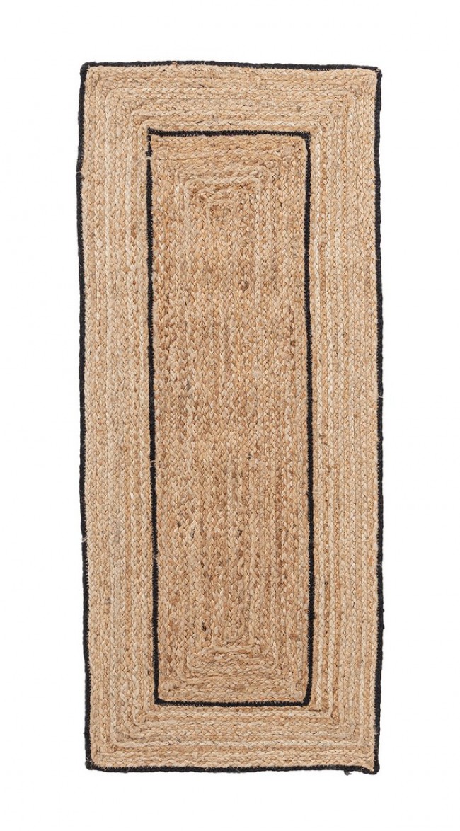 Tappeto rettangolare in iuta - ANKIT Colore: Nero, Dimensione: 60x150