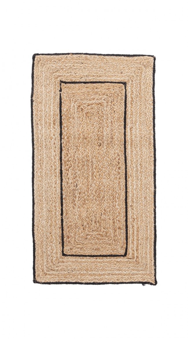 Tappeto rettangolare in iuta - ANKIT Colore: Nero, Dimensione: 60x90