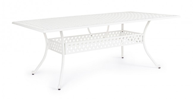Tavolo da giardino in alluminio pressofuso - IVREA Dimensione: 213x107 cm, Colore: Bianco