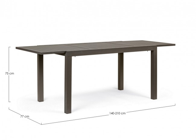 Tavolo da giardino in alluminio - HILDE Dimensione: 140x77 cm, Colore: Coffee