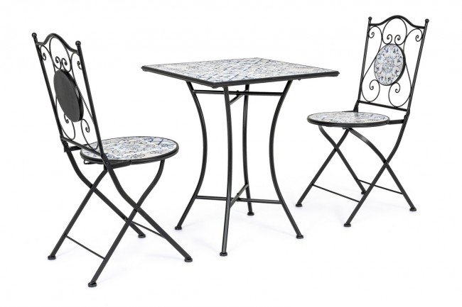Set da terrazzo tavolo e 2 sedie - BISANZIO Colore: Composizione 1