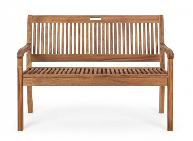 Panca 2 posti in legno - NOEMI Dimensione: 120x60 cm, Colore: Marrone