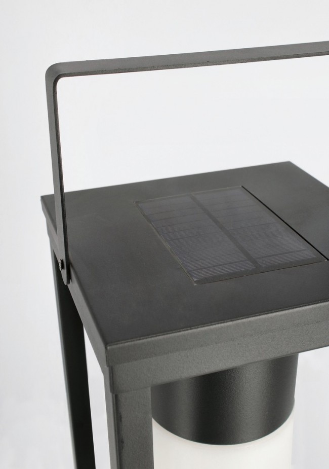 Image of Lampada Solar Led con Manico - SOLAR Colore: Nero, Dimensione: 17x17 cm