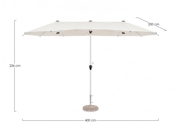 Ombrellone da giardino Doppio 2X4 - BRASILIA Colore: Bianco