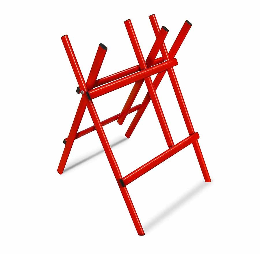 Cavalletto Taglia Tronchi Pieghevole, in Acciaio Verniciato a Polvere, 80 x 60 x 100 cm, Colore Rosso