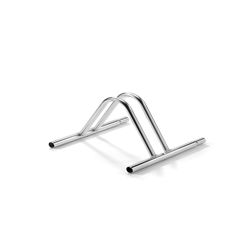 Rastrelliera Porta Biciclette a Terra 1 Posto, con Foro per Fissaggio Zincato, Colore Argento, 38.5 x 38 x 26 cm