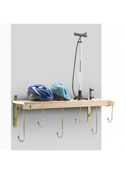 Image of Porta Biciclette con Mensola a Parete da Esterni e Interni, in Acciaio Zincato, Colore Tropical Oro, 6 Posti Posti: 6