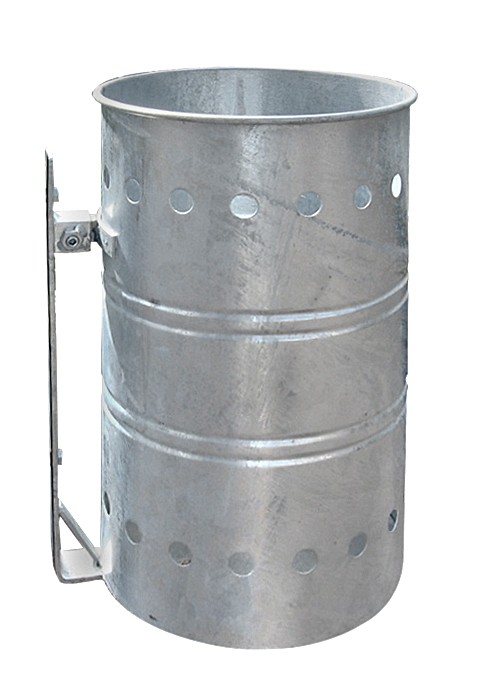 Image of Cestino Portarifiuti da Esterno con Staffa e Cestino, Appendibile, Acciaio Verniciato, 44 x 26 x 35 cm, Colore Nero Colore: Grigio, Finitura: Zincato