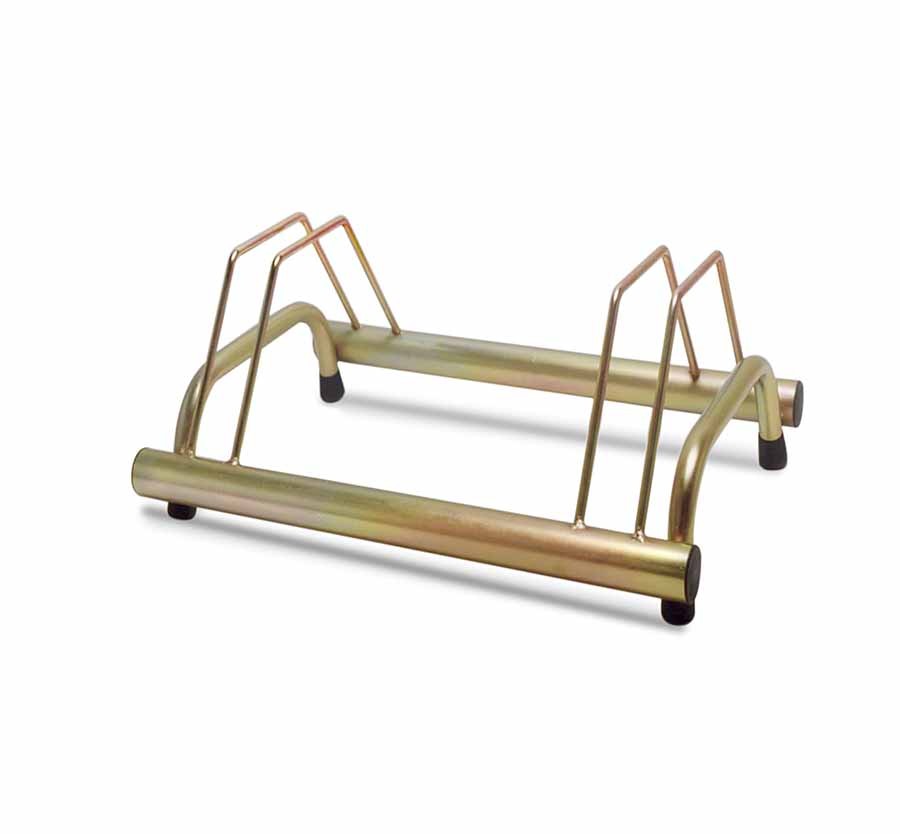 Rastrelliera Porta Biciclette a Terra 2 Posti, Zincatura a Freddo, Colore Tropical Oro, 63 x 42 x 26 cm