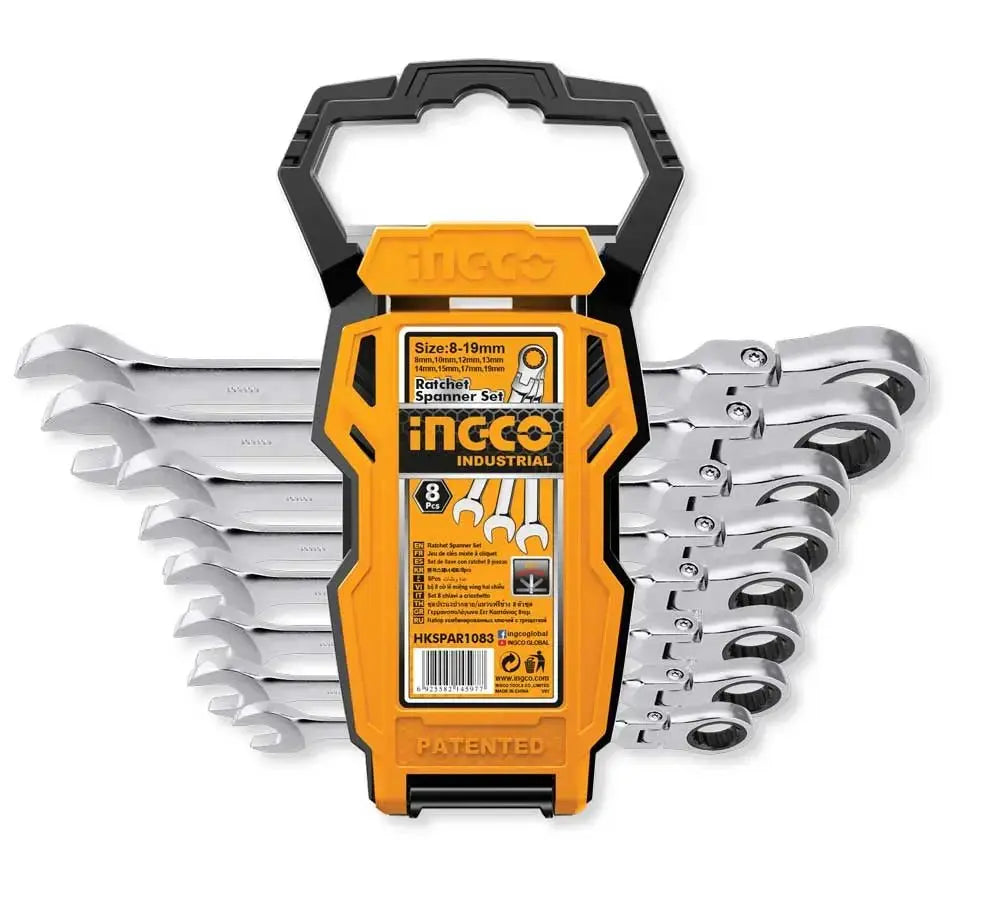 Set 8 chiavi fisse-cricchetto snodate 8-19MM