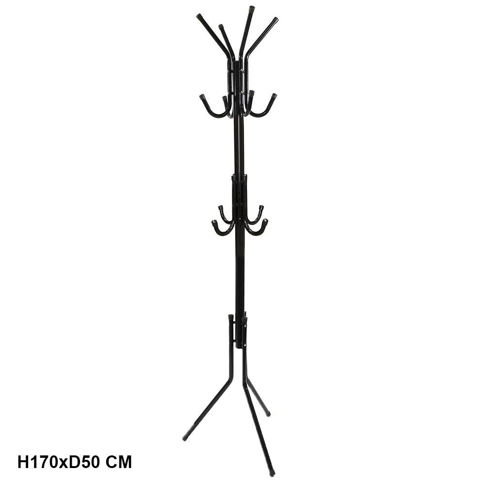 Appendiabiti da terra per ingresso ufficio stand in metallo attaccapanni NERO gu